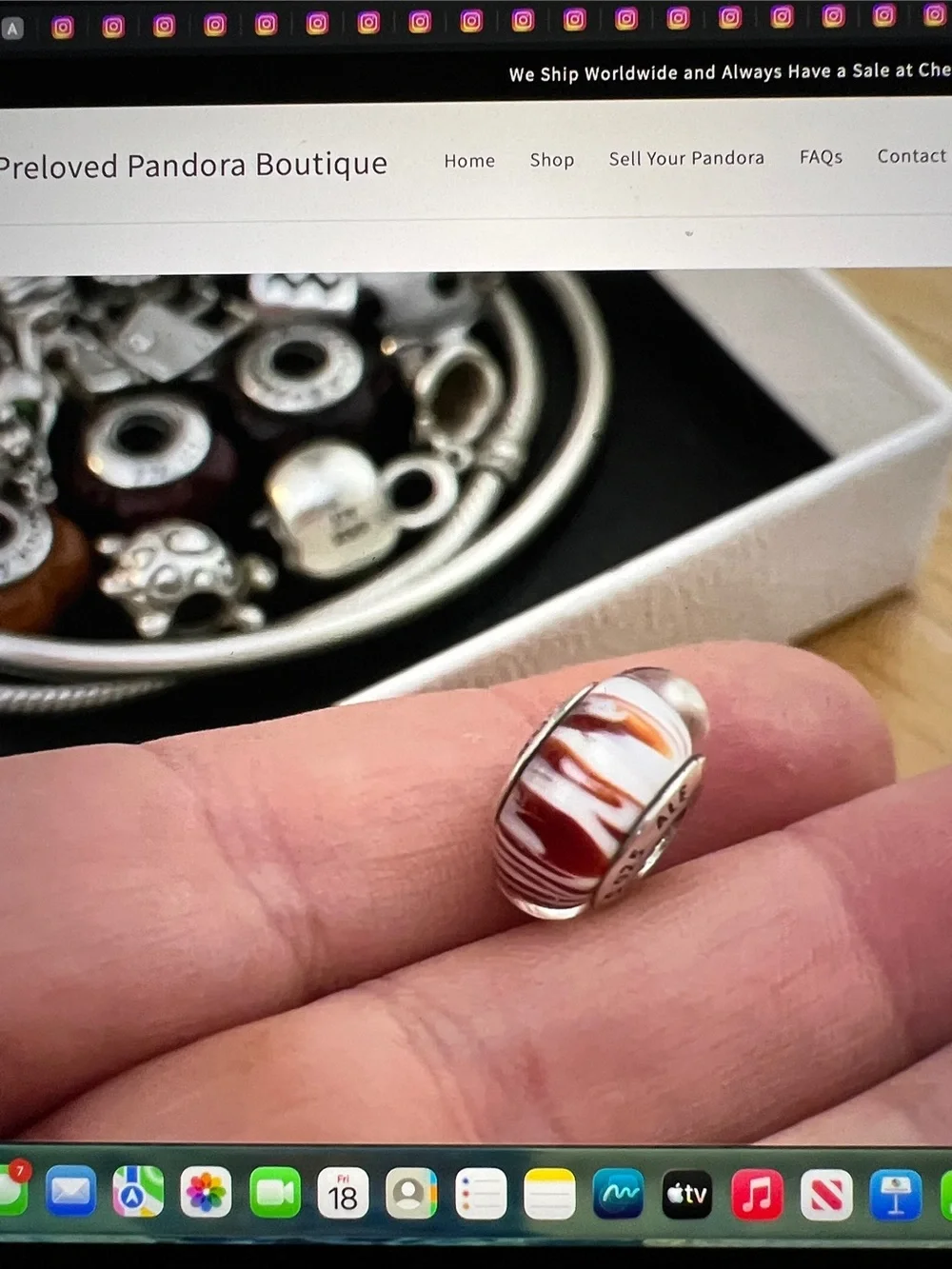 Pandora Siberian Tiger Murano Charm